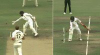 First Bangladesh batter Mushfiq out for obstructing the field 