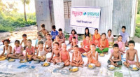 Providing meals to disadvantaged kids in Dhamrai