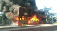 BRTC double-decker bus catches fire in Kuril area