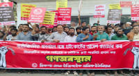 Battery-rickshaw drivers protest ban in front of Press Club