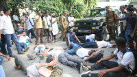 Dismissed army personnel stage demo in Dhaka