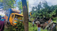 Three killed in bus-covered van collision in Ramu