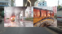 Bus set on fire, shots fired in Dhaka