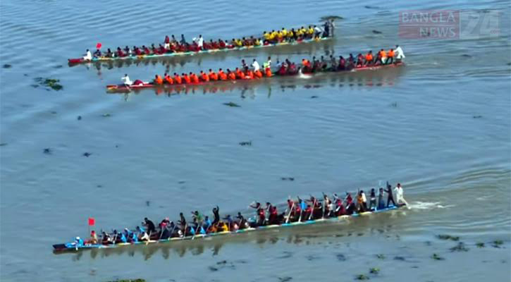 কুশিয়ারা নদীতে ঐতিহ্যবাহী নৌকাবাইচ