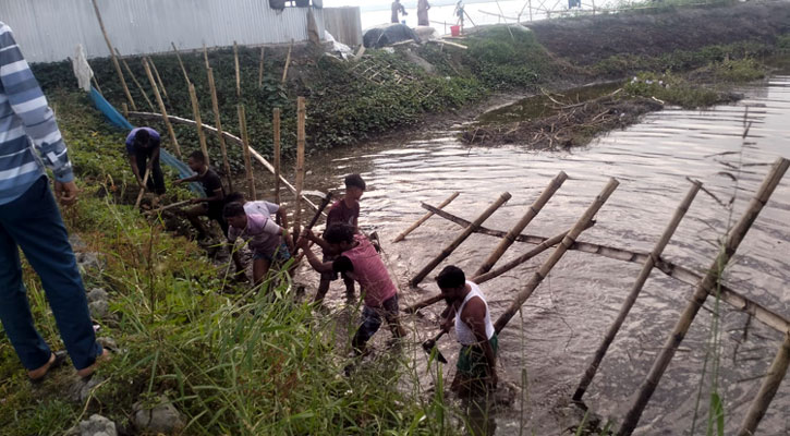 ভুটির খালের বাঁধ অপসারণ করে দেড় কিলোমিটার দখলমুক্ত