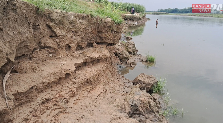 শুকনো মৌসুমেও ডাকাতিয়ায় ভাঙন, হুমকিতে বাড়ি-ফসলি জমি